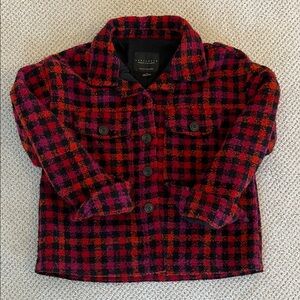 Sanctuary The Shacket in Roller Plaid - Red Black and Pink Plaid Jacket